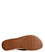 Color:Tan Multi - Image 5 - Seafish Chambray Stripes Leather Thong Sandals