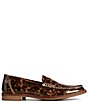 Color:Brown - Image 2 - Seaport Tortoise Print Patent Leather Penny Loafers