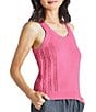 Color:Fiore - Image 4 - Ally Knit Scoop Neck Sleeveless Tank Top