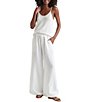 Color:White - Image 3 - Angie Crop Palazzo Pants