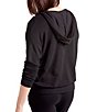 Color:Black - Image 2 - Dream Long Sleeve Slub Knit Zip Up Hoodie Track Jacket