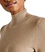 Color:Champagne Toast - Image 6 - Silvana Mock Neck Long Sleeve Cashmere Sweater Dress