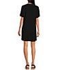 Color:Black - Image 2 - Vienna V-Neck Short Sleeve Shift Dress