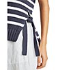 Color:Navy/White - Image 5 - Zoey Striped Crew Neck Slit Tie Side Knit Tank Top