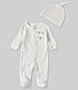 Color:Ivory - Image 1 - Baby Boys Newborn-9 Months Long-Sleeve Bear Pocket Footie Coverall
