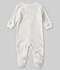 Color:Ivory - Image 2 - Baby Boys Newborn-9 Months Long-Sleeve Bear Pocket Footed Coverall
