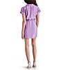 Color:Dahlia Purple - Image 2 - Adalyn V Neck Short Sleeve Drape Dress