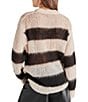 Color:Black Multi - Image 2 - Elson Oversized Stripe Print Crew Neck Long Sleeve Sweater