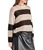 Color:Black Multi - Image 3 - Elson Oversized Stripe Print Crew Neck Long Sleeve Sweater