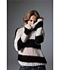 Color:Black Multi - Image 5 - Elson Oversized Stripe Print Crew Neck Long Sleeve Sweater