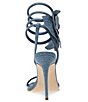 Color:Denim - Image 3 - Ennzo Denim Flower Detail Ankle Wrap Dress Sandals