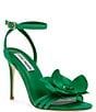 Color:Green - Image 1 - Excite Suede Jewel Detail Flower Stiletto Dress Sandals