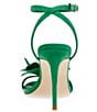 Color:Green - Image 3 - Excite Suede Jewel Detail Flower Stiletto Dress Sandals