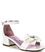 Color:White - Image 1 - Girls' J-Lessa Patent Leather Jewel Embellished Flower Dress Sandals (Youth)