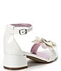 Color:White - Image 2 - Girls' J-Lessa Patent Leather Jewel Embellished Flower Dress Sandals (Youth)
