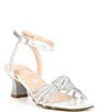 Color:Silver - Image 1 - Girls' J-Luccia Rhinestone Knot Heel Dress Sandals (Youth)