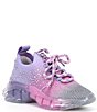 Color:Pink Purple Ombre Multi - Image 1 - Girls' J-Miss Rainbow Ombre Rhinestone Sneakers (Toddler)