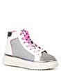 Color:Silver/Pink - Image 1 - Girls' T-Glossy High-Top Sneakers (Infant)