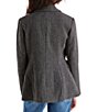 Color:Black - Image 2 - Justine Notch Lapel Long Sleeve Wool Blend Blazer Jacket