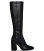 Color:Black - Image 2 - Lizah Knee High Stacked Block Heel Boots
