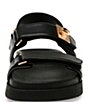Color:Black - Image 5 - Mona Leather Platform Buckle Detail Dad Sandals