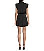 Color:Black - Image 2 - Prairie Dreams Satin V-Neck Ruffle Cap Sleeve Mini Blouson Dress