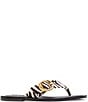 Color:Zebra - Image 2 - Rays-Z Zebra Print Haircalf Thong Sandals