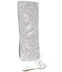 Color:Silver - Image 2 - Riski Metallic Leather Rhinestone Foldover Tall Wedge Boots
