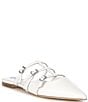 Color:White - Image 1 - Shatter Leather Strappy Flat Mules