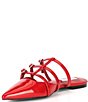 Color:Red - Image 4 - Shatter Patent Leather Strappy Flat Mules