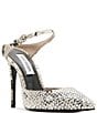 Color:Snake - Image 1 - Suspend-R Rhinestone Snake Print Leather Point Toe Dress Mules