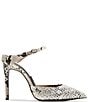 Color:Snake - Image 2 - Suspend-R Rhinestone Snake Print Leather Point Toe Dress Mules