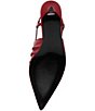 Color:Red - Image 6 - Syrie Leather Kitten Heel Slingback Pumps