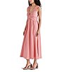 Color:Rose Mauve - Image 3 - Taryn Lace Trim V-Neck Sleeveless Midi A-Line Dress