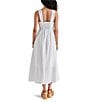 Color:White - Image 2 - Taryn Lace Trim V-Neck Sleeveless Midi A-Line Dress