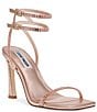 Color:Rose Gold - Image 1 - Thierry Rhinestone Metallic Ankle Strap Dress Sandals