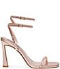 Color:Rose Gold - Image 2 - Thierry Rhinestone Metallic Ankle Strap Dress Sandals
