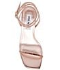 Color:Rose Gold - Image 5 - Thierry Rhinestone Metallic Ankle Strap Dress Sandals