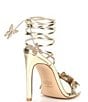 Color:Gold - Image 2 - Utopia Metallic Butterfly Embellished Ankle Wrap Dress Sandals