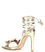Color:Gold - Image 3 - Utopia Metallic Butterfly Embellished Ankle Wrap Dress Sandals