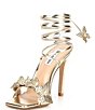 Color:Gold - Image 4 - Utopia Metallic Butterfly Embellished Ankle Wrap Dress Sandals