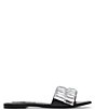 Color:Black - Image 2 - x Jessica Rich Amber Leather Rhinestone Flat Sandals