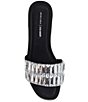 Color:Black - Image 5 - x Jessica Rich Amber Leather Rhinestone Flat Sandals