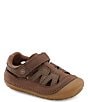 Color:Brown - Image 1 - Boys' Adam Leather Fisherman Sandals (Infant)