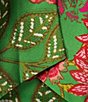 Color:Green Multi - Image 5 - Joelle Floral Tropical Print Satin V-Neck Front Tie Side Cut Out Midi Dress