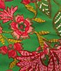 Color:Green Multi - Image 4 - Plus Size Floral Matte Satin Split Neck Ruffle 3/4 Sleeve Blouse