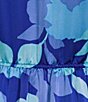Color:Cobalt Blue - Image 3 - Plus Size Flroal Matte Satin Button Front Short Puff Sleeve Maxi Dress