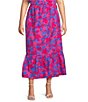 Color:Cerulean Pink - Image 1 - Plus Size Poplin Berry Tatchi Yeraldi Ruddle Coordinating Midi Skirt