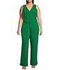 Color:Kelly Green - Image 3 - Plus Size Rica Sauve Button Up Sleeveless Vest