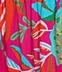 Color:Red Multi - Image 4 - Poplin Floral Print Ruffle Split V-Neck Short Sleeve Side Seam Pocket Smocked Waist A-Line Maxi Dress